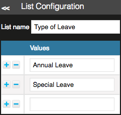 ListConfiguration