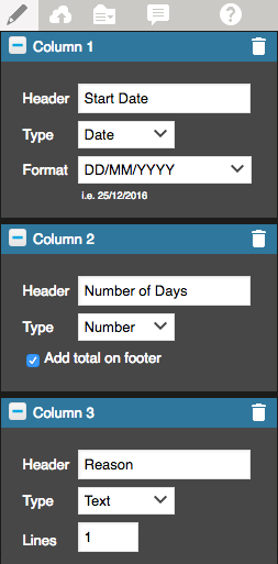 TableColumns