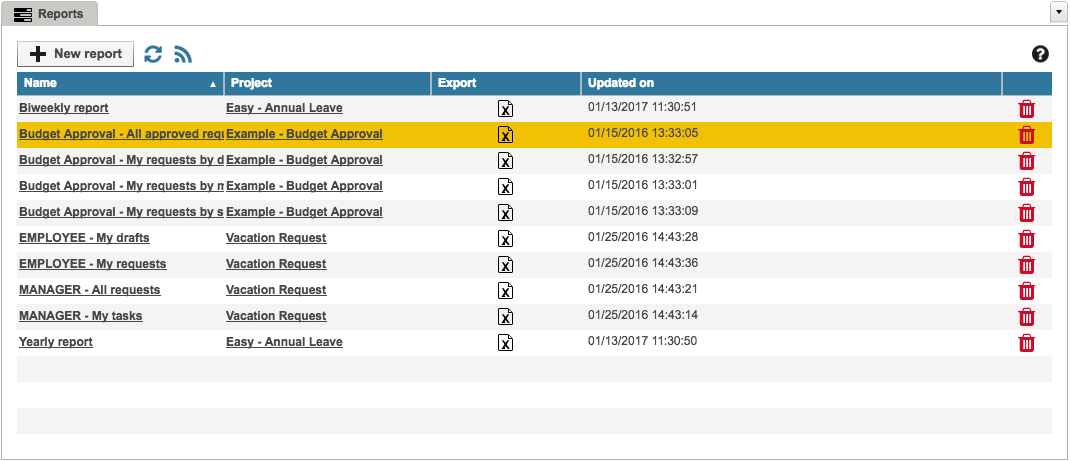 Web Interface Reports