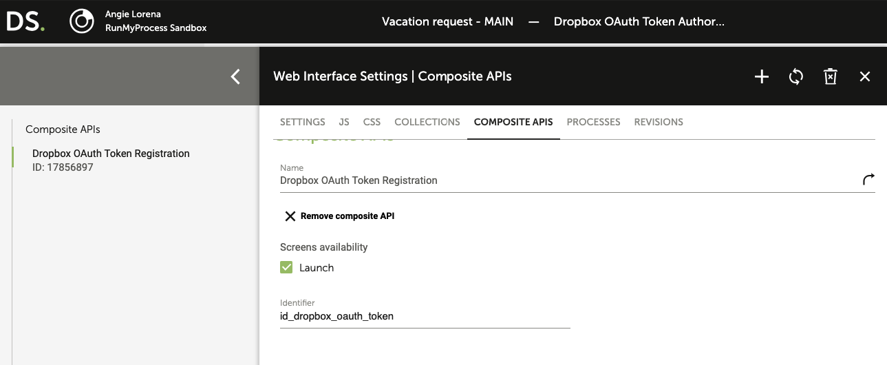 OAuth Token Callback Web Interface API Listener